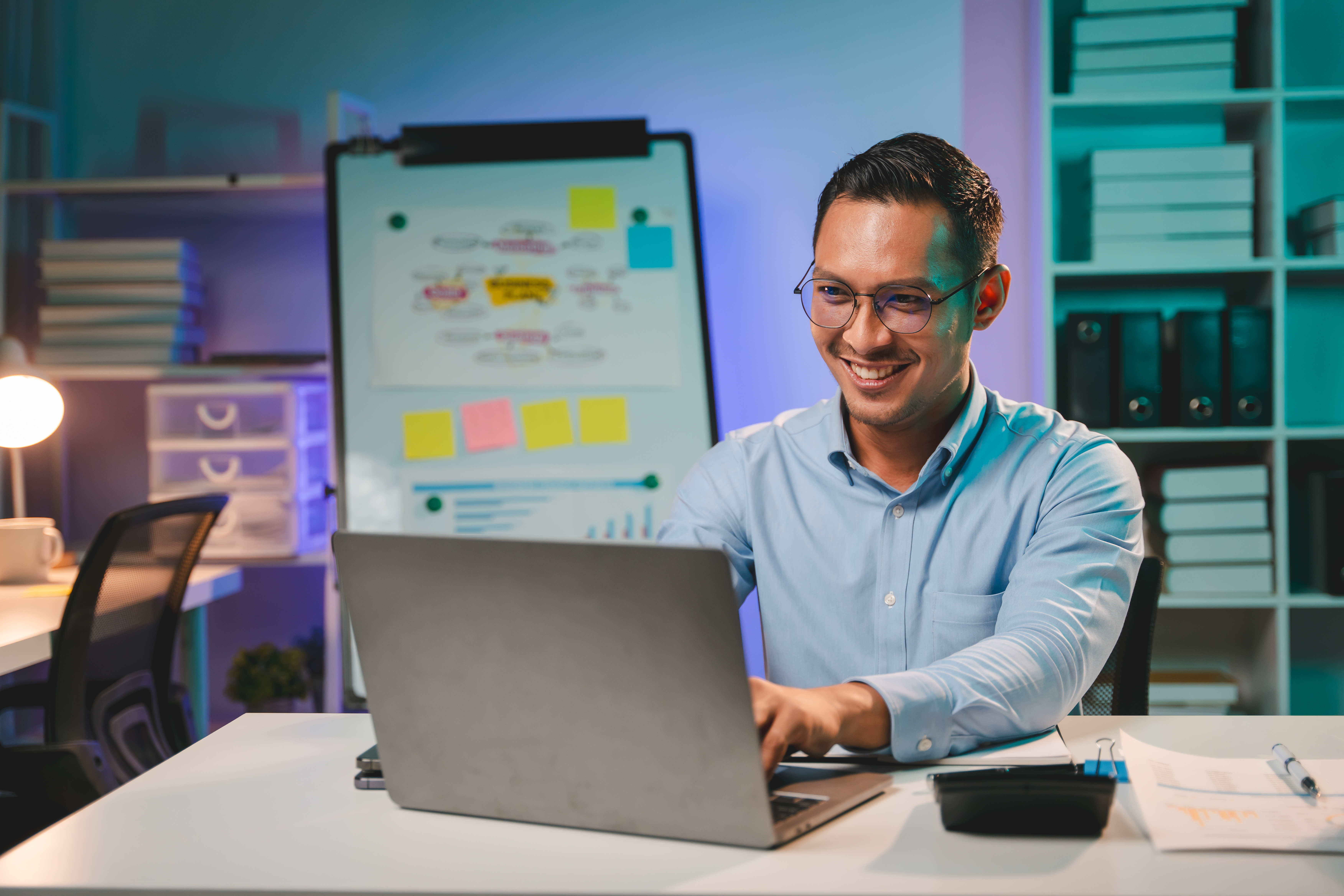 Solopreneur working on business strategy